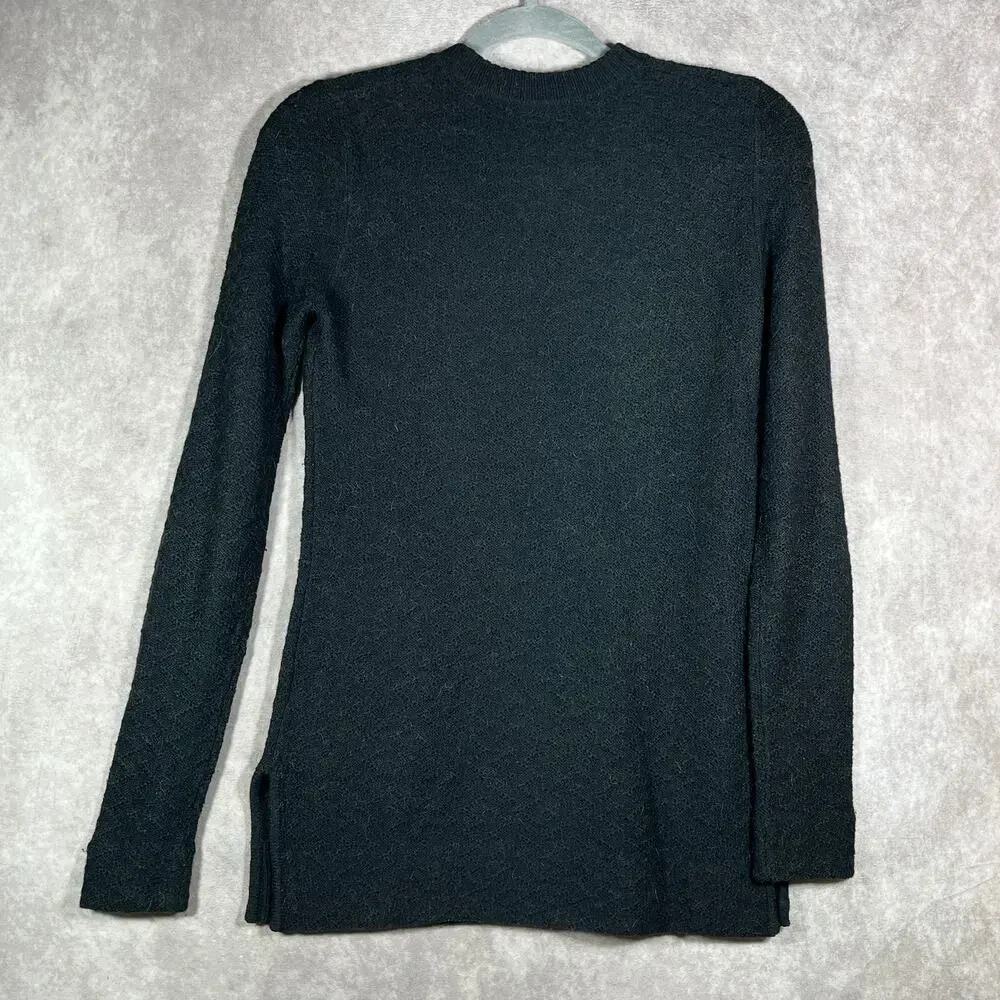Tory Burch Sweater Womens Size XS Black Knit Wool‎ Blend Keyhole Neck Pullover